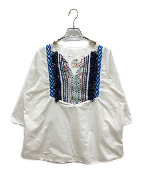 Coohem（コーヘン）Coohem (コーヘン) ボヘミアンツイードシャツ ホワイト サイズ:Mの古着・服飾アイテム