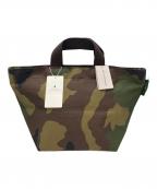 Herve Chapelier×green label relaxingエルベシャプリエ×グリーンレーベルリラクシング）の古着「カモフラ舟型トートバッグ」｜カーキ