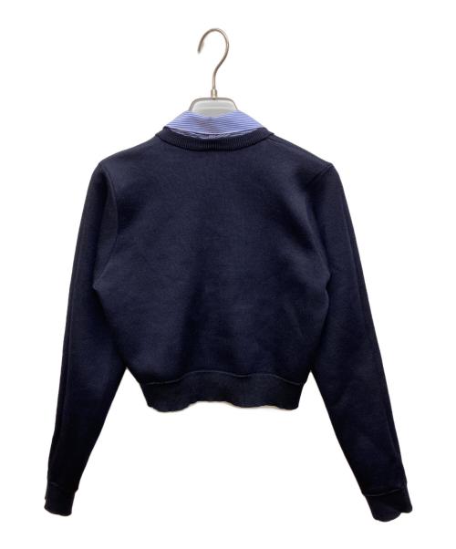 Snidel（スナイデル）Snidel (スナイデル) フリルニットカーディガン ネイビー サイズ:FREEの古着・服飾アイテム