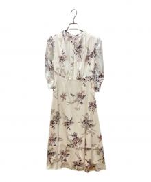 HER LIP TO（ハーリップトゥ）の古着「French Bouquet Puff Sleeve Dress」｜ホワイト