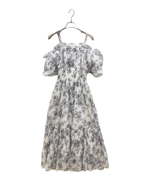 Snidel（スナイデル）Snidel (スナイデル) ス Sustainableオフショルギャザーワンピース ホワイト サイズ:1の古着・服飾アイテム