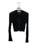 HER LIP TOハーリップトゥ）の古着「Random Ribbed Knit Cardigan」｜ブラック