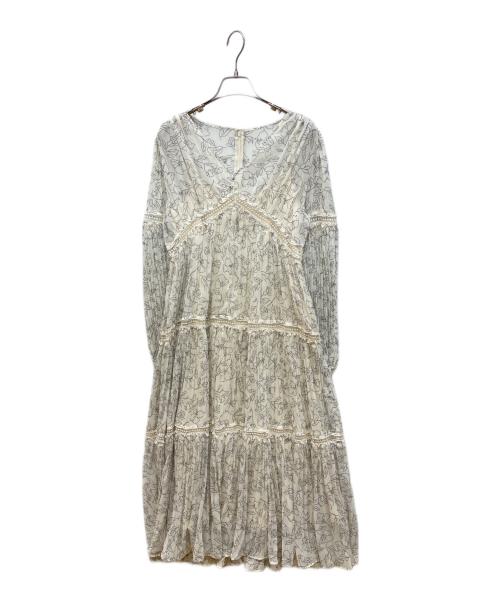 HER LIP TO（ハーリップトゥ）Her lip to (ハーリップトゥ) Monotone Floral Pleated Dress アイボリー サイズ:Mの古着・服飾アイテム