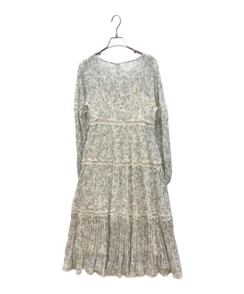 HER LIP TO（ハーリップトゥ）Her lip to (ハーリップトゥ) Monotone Floral Pleated Dress アイボリー サイズ:Mの古着・服飾アイテム
