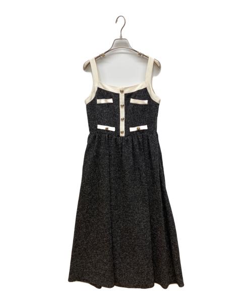 HER LIP TO（ハーリップトゥ）HER LIP TO (ハーリップトゥ) Tweed Long Dress ブラック サイズ:Mの古着・服飾アイテム