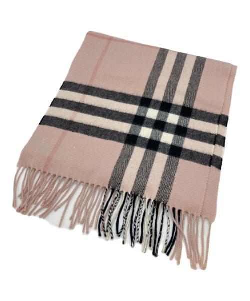 BURBERRY（バーバリー）BURBERRY (バーバリー) ノヴァチェックカシミヤマフラー ピンクの古着・服飾アイテム