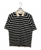 stussyステューシー）の古着「ボーダーポロシャツ」｜ネイビー