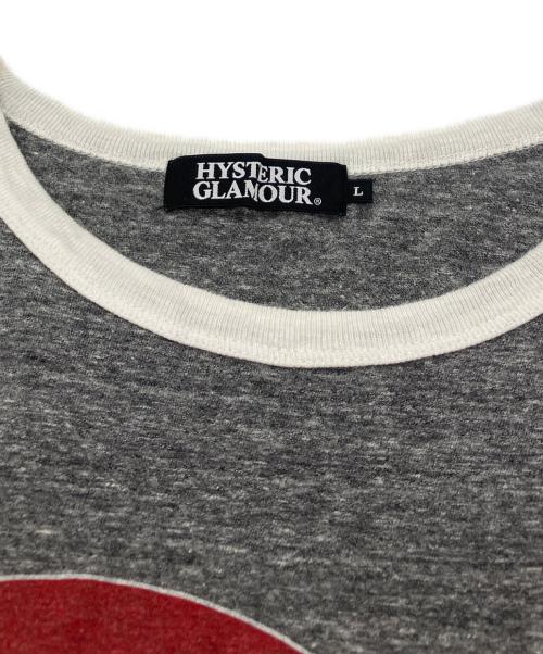 Hysteric Glamour（ヒステリックグラマー）Hysteric Glamour (ヒステリックグラマー) リンガーTシャツ グレー サイズ:Lの古着・服飾アイテム
