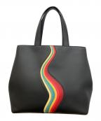 PAUL SMITHポールスミス）の古着「Swirl Leather Tote Bag」｜ブラック