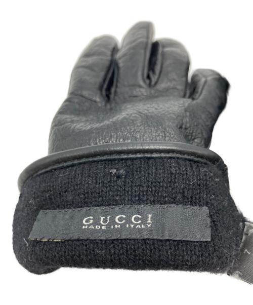 GUCCI（グッチ）GUCCI (グッチ) GGレザーグローブ ブラックの古着・服飾アイテム
