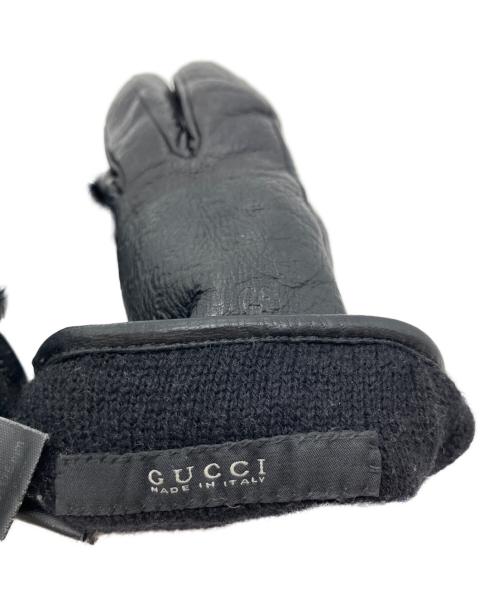 GUCCI（グッチ）GUCCI (グッチ) GGレザーグローブ ブラックの古着・服飾アイテム