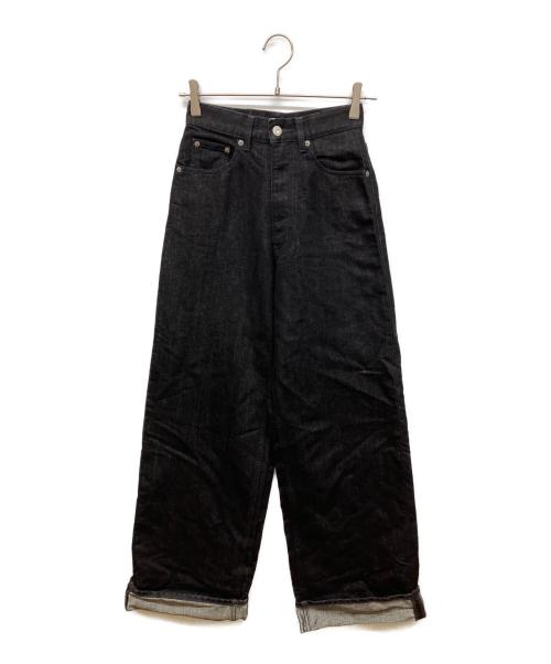moussy（マウジー）moussy (マウジー) GLITTER DENIM WIDE STRAIGHT ブラックの古着・服飾アイテム