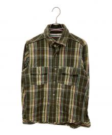 NIGEL CABOURN（ナイジェルケーボン）の古着「リバーシブル チェック ネルシャツ」｜グリーン