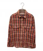 NIGEL CABOURNナイジェルケーボン）の古着「リバーシブルチェックネルシャツ」｜オレンジ
