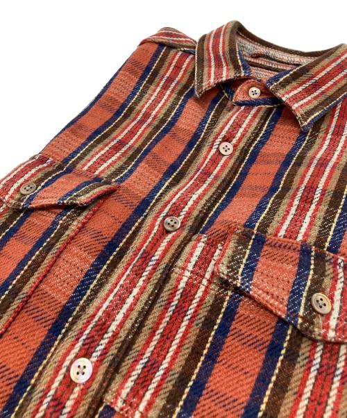 NIGEL CABOURN（ナイジェルケーボン）NIGEL CABOURN (ナイジェルケーボン) リバーシブルチェックネルシャツ オレンジ サイズ:48の古着・服飾アイテム