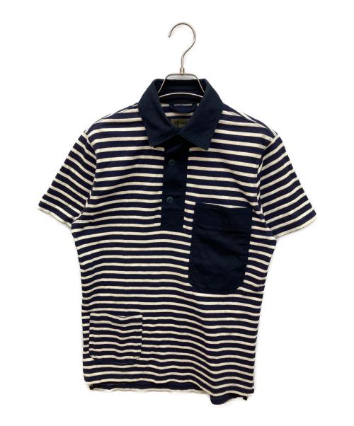 NIGEL CABOURN（ナイジェルケーボン）NIGEL CABOURN (ナイジェルケーボン) ボーダーポロシャツ ネイビー サイズ:46の古着・服飾アイテム