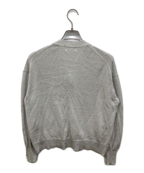 HUMAN WOMAN（ヒューマンウーマン）HUMAN WOMAN (ヒューマンウーマン) ペーパーヤーンVネックカーディガン ベージュ サイズ:Mの古着・服飾アイテム