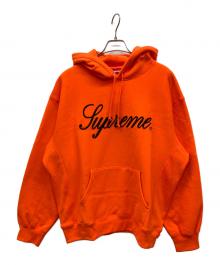 SUPREME（シュプリーム）の古着「Embroidered Script Hooded Sweatshirt」｜オレンジ