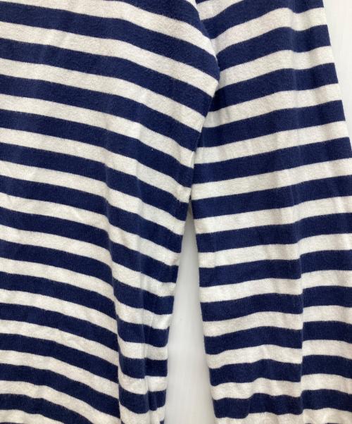 PLAY COMME des GARCONS（プレイコムデギャルソン）PLAY COMME des GARCONS (プレイコムデギャルソン) ハートロゴボーダーカットソー ブルー サイズ:Lの古着・服飾アイテム