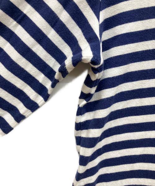 PLAY COMME des GARCONS（プレイコムデギャルソン）PLAY COMME des GARCONS (プレイコムデギャルソン) ハートロゴボーダーカットソー ブルー サイズ:Lの古着・服飾アイテム