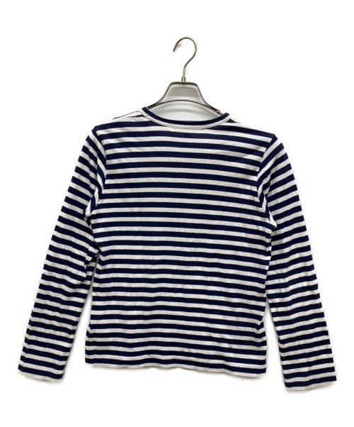 PLAY COMME des GARCONS（プレイコムデギャルソン）PLAY COMME des GARCONS (プレイコムデギャルソン) ハートロゴボーダーカットソー ブルー サイズ:Lの古着・服飾アイテム