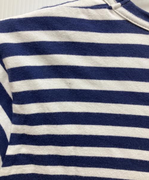 PLAY COMME des GARCONS（プレイコムデギャルソン）PLAY COMME des GARCONS (プレイコムデギャルソン) ハートロゴボーダーカットソー ブルー サイズ:Lの古着・服飾アイテム