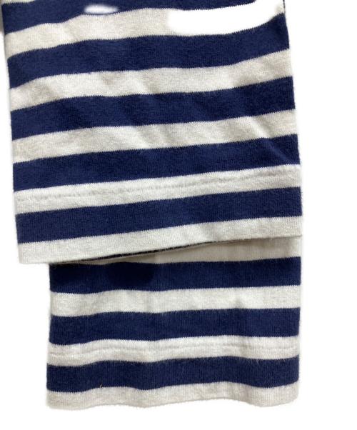 PLAY COMME des GARCONS（プレイコムデギャルソン）PLAY COMME des GARCONS (プレイコムデギャルソン) ハートロゴボーダーカットソー ブルー サイズ:Lの古着・服飾アイテム
