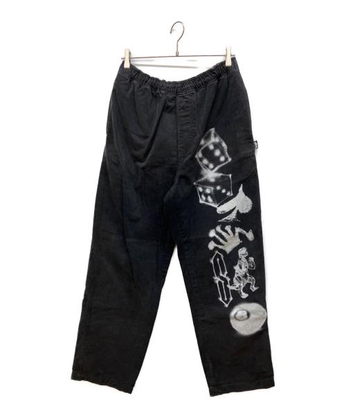 stussy（ステューシー）stussy (ステューシー) Airbrush Icon Beach Pant ブラック サイズ:Lの古着・服飾アイテム