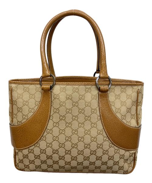 GUCCI（グッチ）GUCCI (グッチ) GGキャンバス トートバッグ ベージュの古着・服飾アイテム