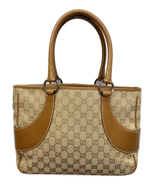GUCCI（グッチ）GUCCI (グッチ) GGキャンバス トートバッグ ベージュの古着・服飾アイテム