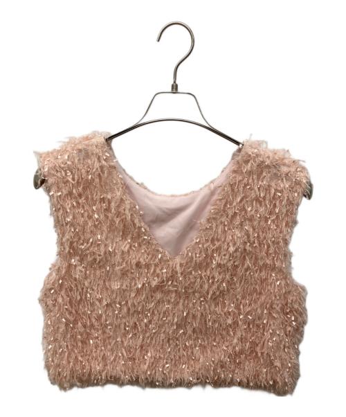 La boutique BonBon（ラブティックボンボン）La boutique BonBon (ラブティックボンボン) フェザーヤーンベスト ピンク サイズ:FREEの古着・服飾アイテム