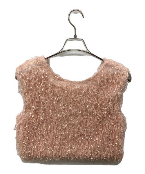 La boutique BonBon（ラブティックボンボン）La boutique BonBon (ラブティックボンボン) フェザーヤーンベスト ピンク サイズ:FREEの古着・服飾アイテム
