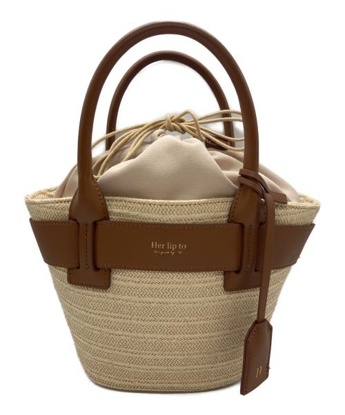 HER LIP TO（ハーリップトゥ）Her lip to (ハーリップトゥ) Palma Mini Tote Bag ベージュの古着・服飾アイテム