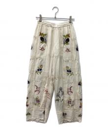 TODAYFUL（トゥデイフル）の古着「Embroidery Patchwork Trousers」｜ベージュ
