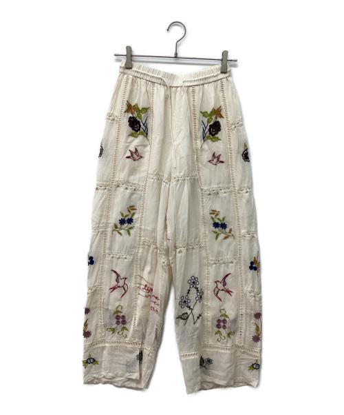 TODAYFUL（トゥデイフル）TODAYFUL (トゥデイフル) Embroidery Patchwork Trousers ベージュ サイズ:36の古着・服飾アイテム