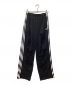 adidasアディダス）の古着「ダメージ加工 スウェットパンツ」｜ブラック
