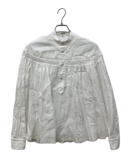 SCYE（サイ）SCYE (サイ) リネン高密度バンドカラーブラウス ホワイト サイズ:38の古着・服飾アイテム