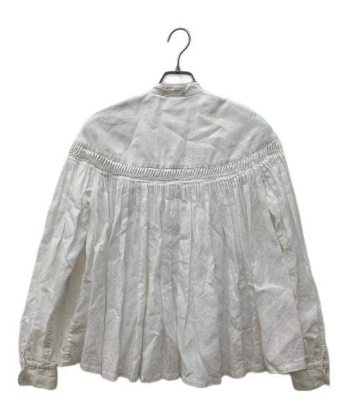 SCYE（サイ）SCYE (サイ) リネン高密度バンドカラーブラウス ホワイト サイズ:38の古着・服飾アイテム