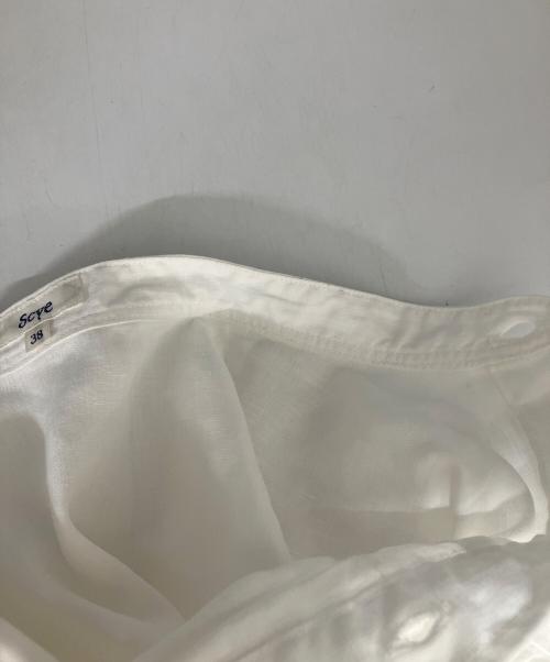 SCYE（サイ）SCYE (サイ) リネン高密度バンドカラーブラウス ホワイト サイズ:38の古着・服飾アイテム