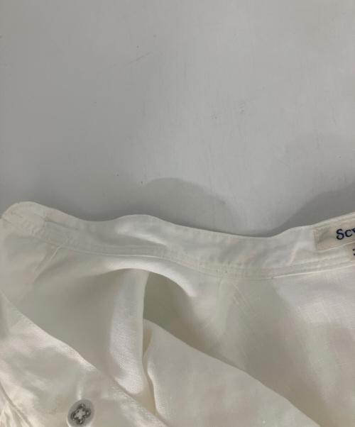 SCYE（サイ）SCYE (サイ) リネン高密度バンドカラーブラウス ホワイト サイズ:38の古着・服飾アイテム