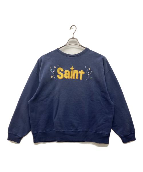 SAINT MICHAEL（セントマイケル）SAINT MICHAEL (セントマイケル) DISNEY (ディズニー) CREW NECK SWEAT TINKER BELL ネイビー サイズ:XLの古着・服飾アイテム