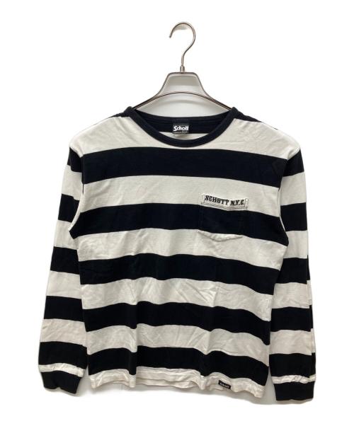 Schott（ショット）Schott (ショット) ボーダーカットソー ブラック サイズ:Lの古着・服飾アイテム