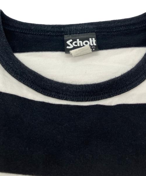 Schott（ショット）Schott (ショット) ボーダーカットソー ブラック サイズ:Lの古着・服飾アイテム