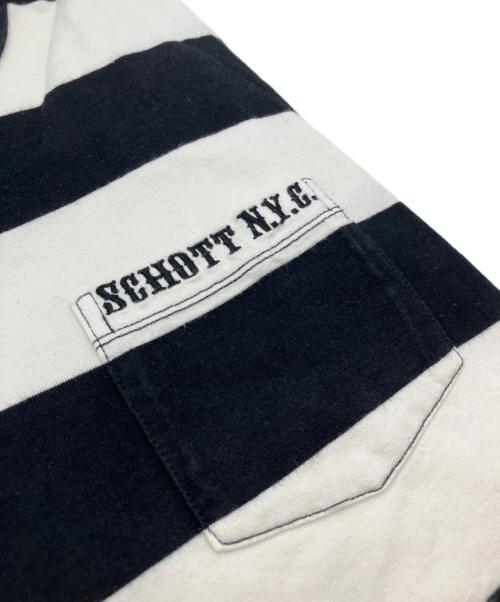 Schott（ショット）Schott (ショット) ボーダーカットソー ブラック サイズ:Lの古着・服飾アイテム