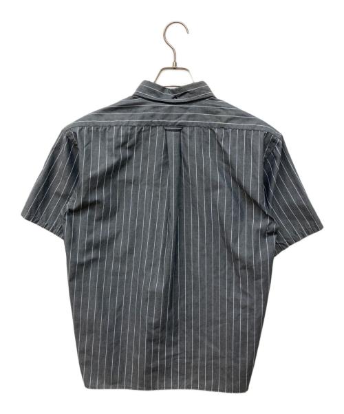 TENDERLOIN（テンダーロイン）TENDERLOIN (テンダーロイン) ストライプワーク半袖シャツ グレー サイズ:Mの古着・服飾アイテム