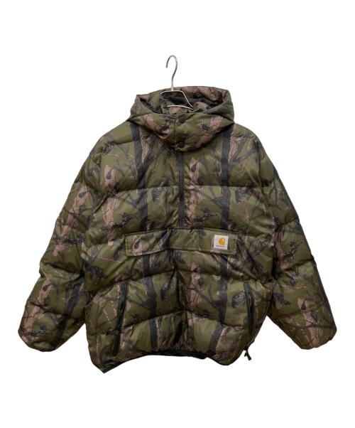 CarHartt（カーハート）CarHartt (カーハート) リアルツリーハーフジップダウンジャケット カーキ サイズ:Mの古着・服飾アイテム