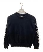 stussyステューシー）の古着「Sleeve Logo Sweater」｜ブラック