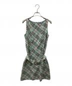 BURBERRY BLUE LABELバーバリー ブルー レーベル）の古着「ノバチェックノースリーブワンピース」｜グリーン