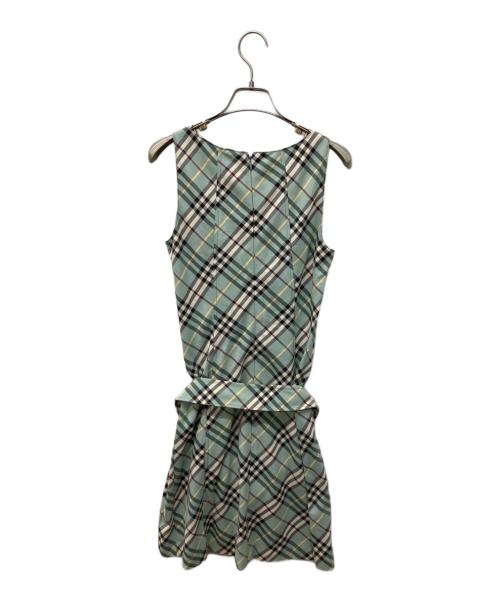 BURBERRY BLUE LABEL（バーバリー ブルー レーベル）BURBERRY BLUE LABEL (バーバリー ブルー レーベル) ノバチェックノースリーブワンピース グリーン サイズ:38の古着・服飾アイテム