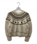 Sea Room lynnシールームリン）の古着「ハートノルディックニット」｜ベージュ